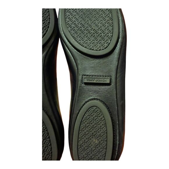 TORY BURCH Minnie Travel Ballet Flats Black Leather - Size 9 1/2 - Picture 9 of 10